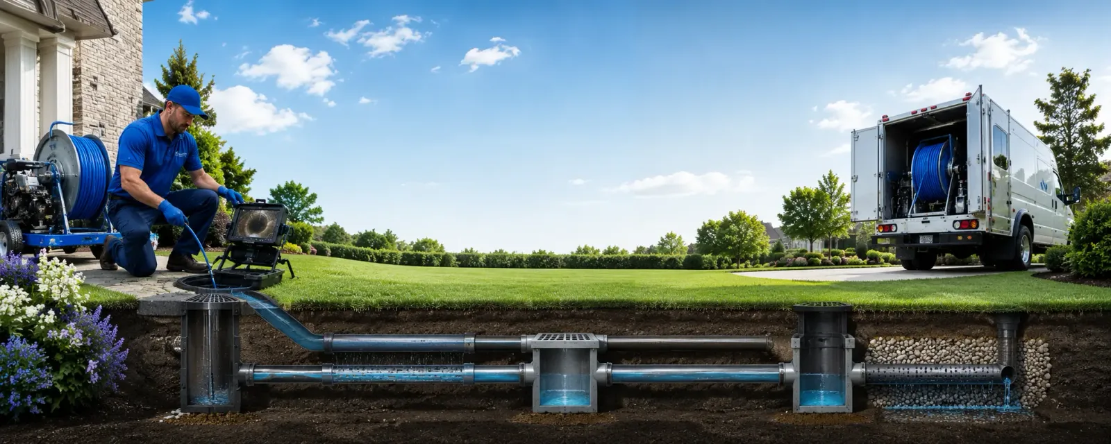 Outdoor drain cleaning information for De Lancey, PA